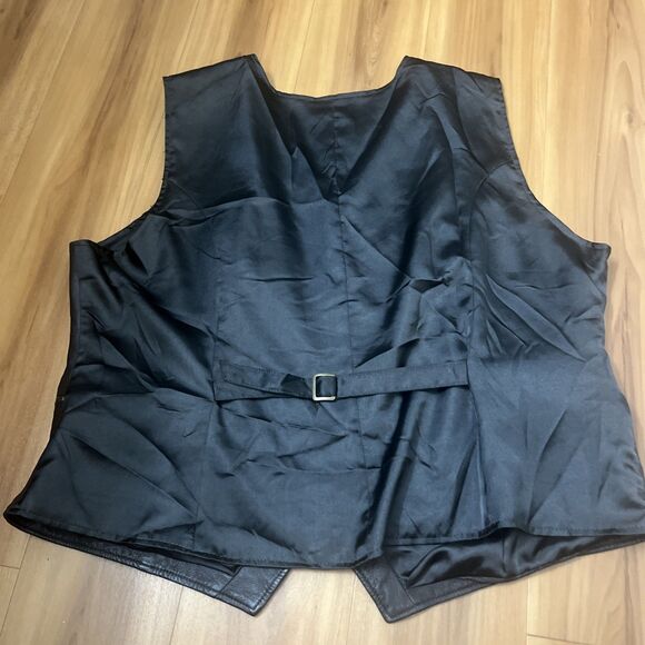 VENEZIA Women’s Genuine Leather Zip Front Vest with Pockets Brown Size 26/28 - Picture 10 of 10